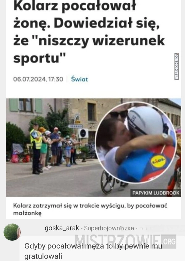 
    Żona sportowca