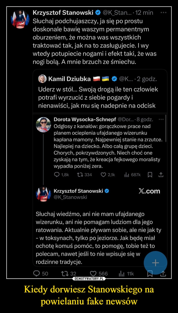 
    Kiedy dorwiesz Stanowskiego na powielaniu fake newsów