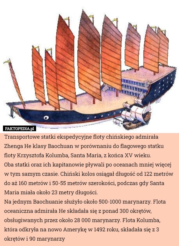 
    Transportowe statki ekspedycyjne floty chińskiego admirała Zhenga He klasy