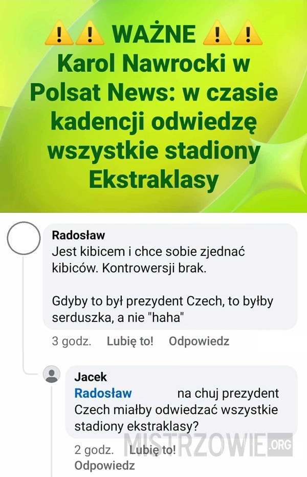 
    Nawrocki na stadionach