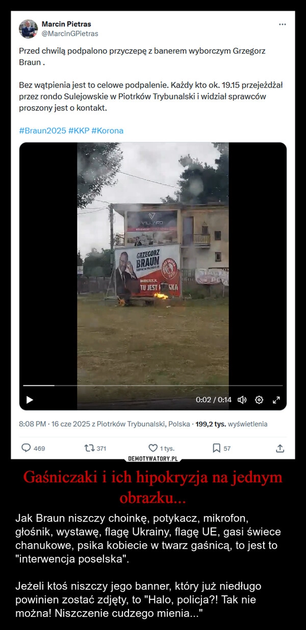 
    Gaśniczaki i ich hipokryzja na jednym obrazku...