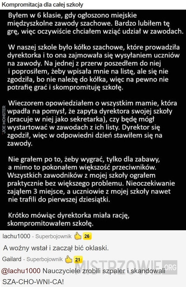 
    Kompromitacja dla całej szkoły