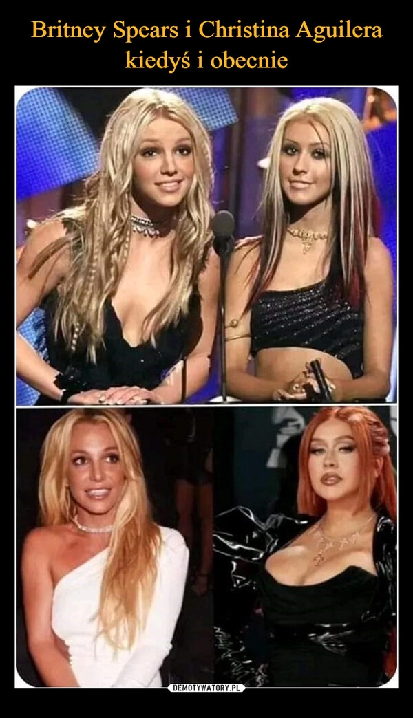 
    Britney Spears i Christina Aguilera kiedyś i obecnie 