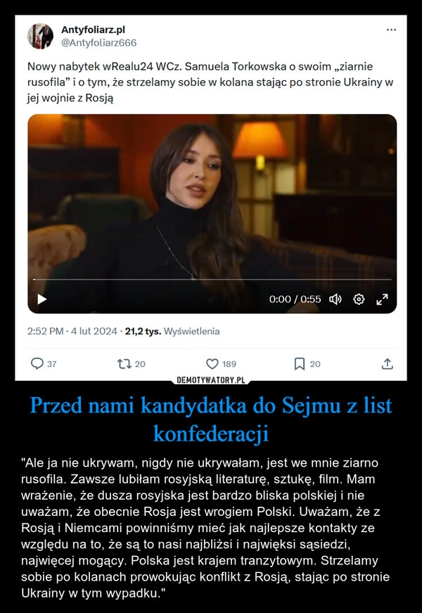 
    Przed nami kandydatka do Sejmu z list konfederacji