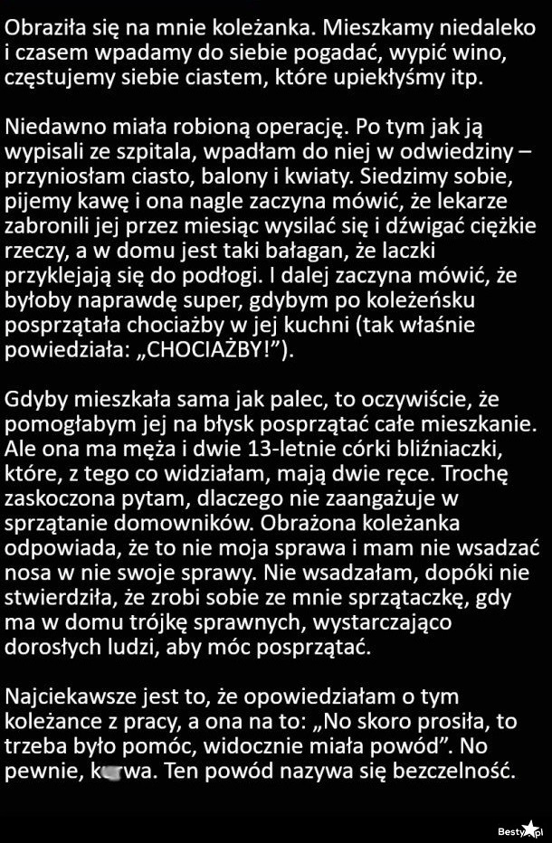 
    Prośba od koleżanki 