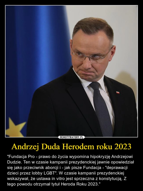 
    Andrzej Duda Herodem roku 2023