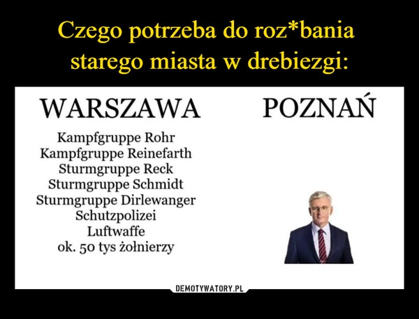 
    Czego potrzeba do roz*bania 
starego miasta w drebiezgi: