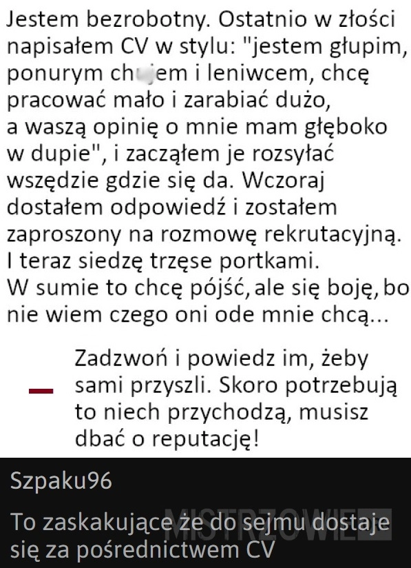 
    CV, które powinno odstraszyć potencjalnego pracodawcę