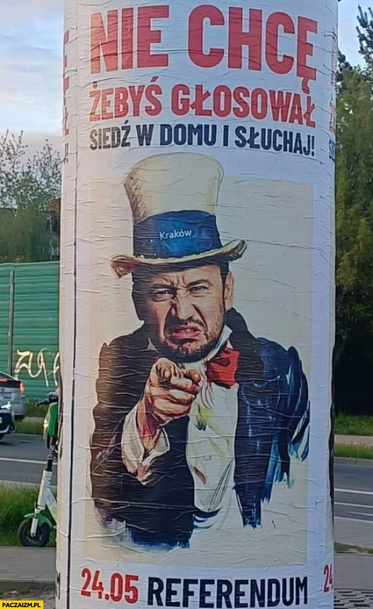 
    Miszalski nie chcę żebyś zagłosował w referendum, siedź w domu i słuchaj Kraków