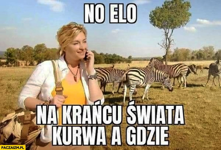 
    No elo na krańcu świata kurna a gdzie? Martyna Wojciechowska