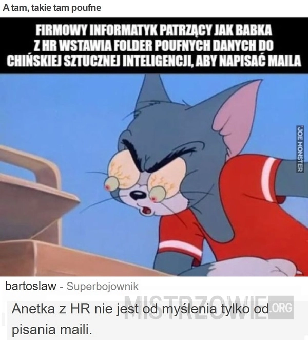 
    A tam, takie tam poufne