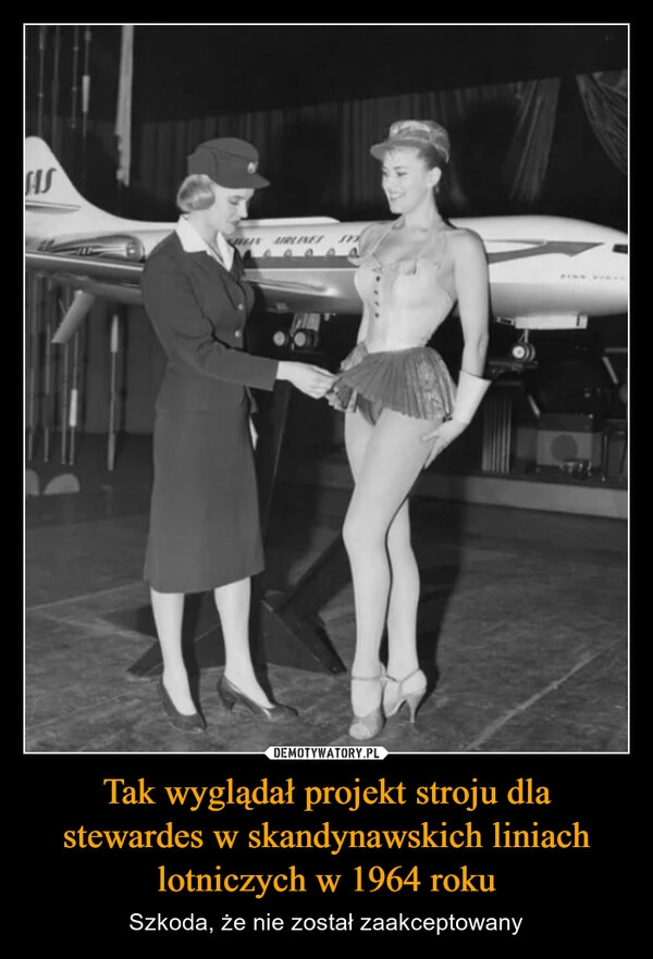 
    Tak wyglądał projekt stroju dla stewardes w skandynawskich liniach lotniczych w 1964 roku