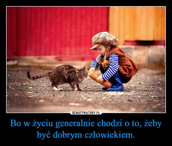 
    Bo w życiu generalnie chodzi o to, żeby być dobrym człowiekiem.