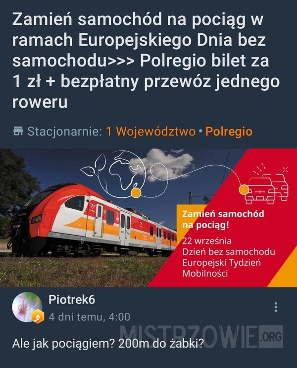 
    Zamień samochód na pociąg