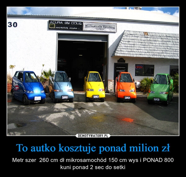 
    To autko kosztuje ponad milion zł