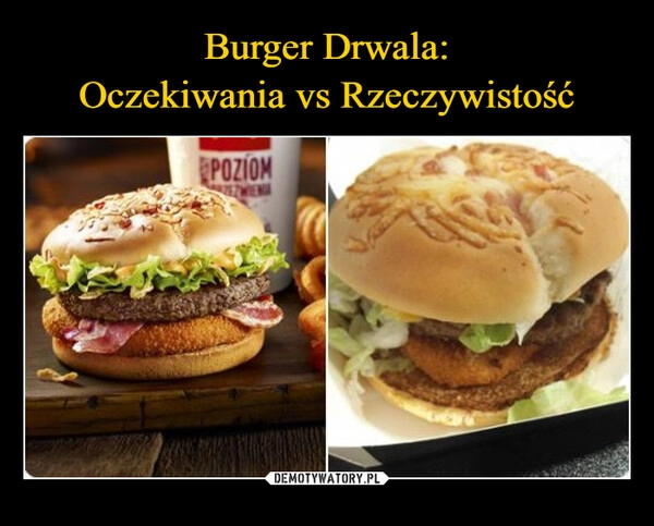 
    Burger Drwala:
Oczekiwania vs Rzeczywistość