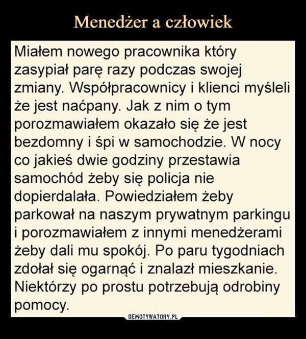 
    Menedżer a człowiek