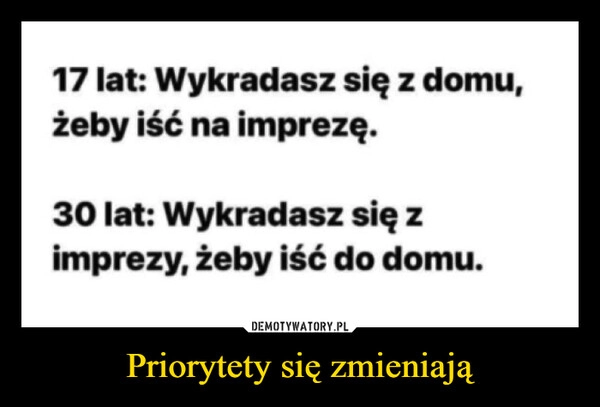 
    Priorytety się zmieniają