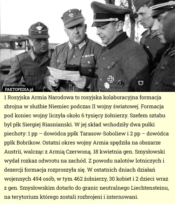 
    1 Rosyjska Armia Narodowa to rosyjska kolaboracyjna formacja zbrojna w służbie...