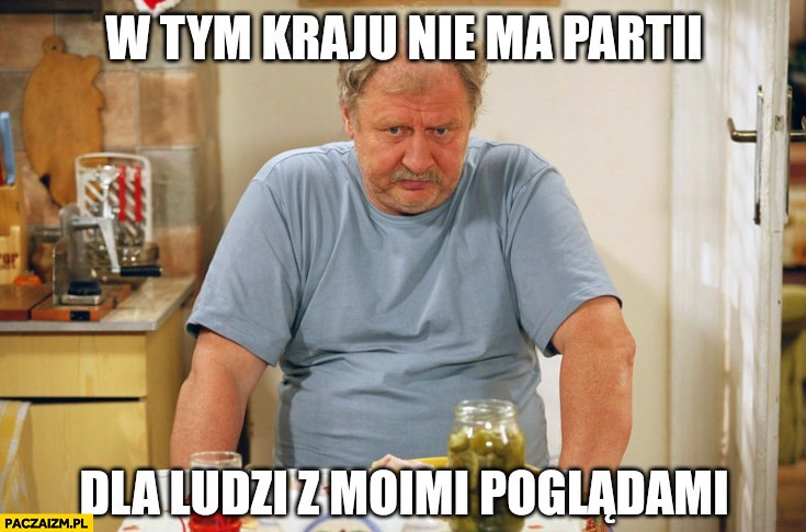 
    W tym kraju nie ma partii dla ludzi z moimi poglądami Ferdek Kiepski