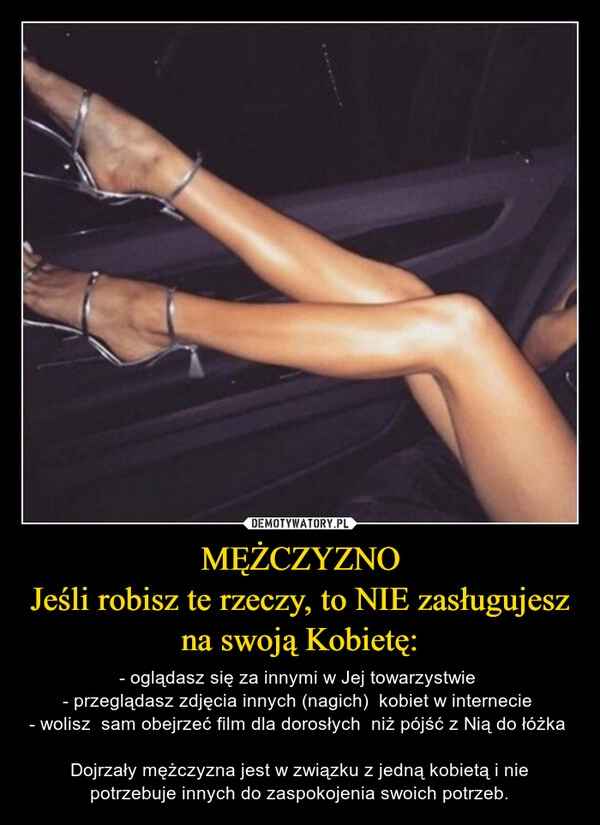 
    MĘŻCZYZNO
Jeśli robisz te rzeczy, to NIE zasługujesz na swoją Kobietę: