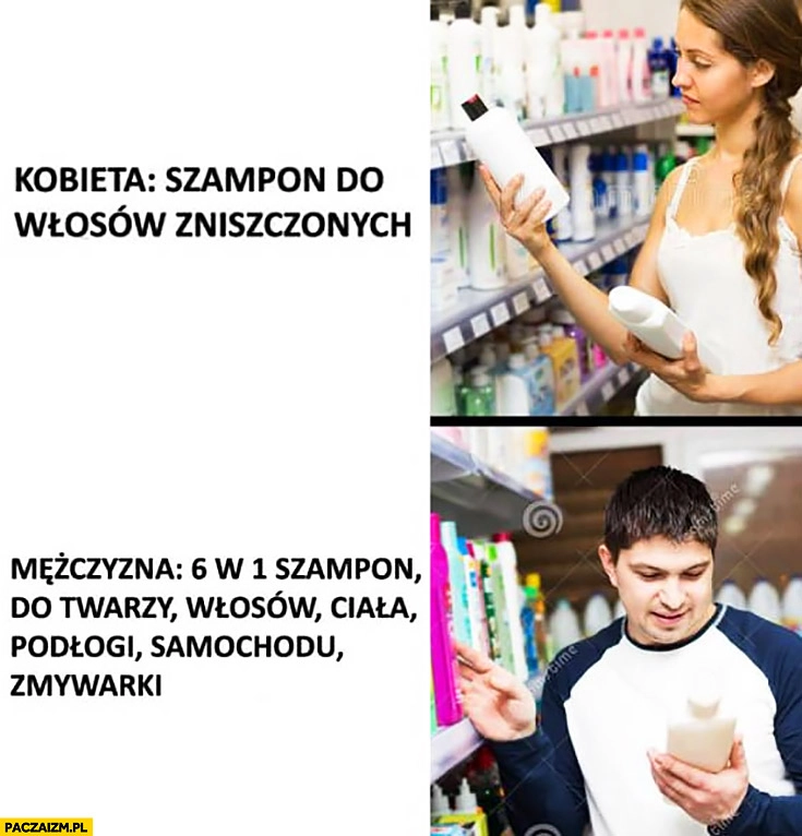 
    Kobieta kupuje szampon do włosów zniszczonych mężczyzna 6 w 1 szampon do twarzy włosów, ciała, podłogi, samochodu, zmywarki