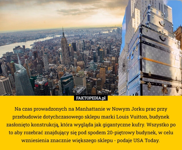 
    Na czas prowadzonych na Manhattanie w Nowym Jorku prac przy przebudowie