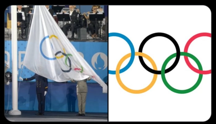 
    The Olympic Flag was raised upside down.