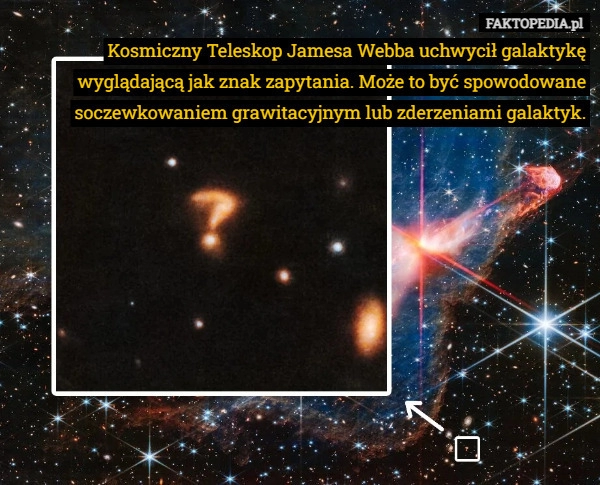 
    Kosmiczny Teleskop Jamesa Webba uchwycił galaktykę wyglądającą jak znak