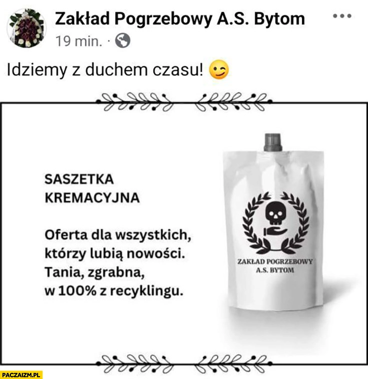 
    Saszetka kremacyjna alkotubki zakład pogrzebowy AS Bytom