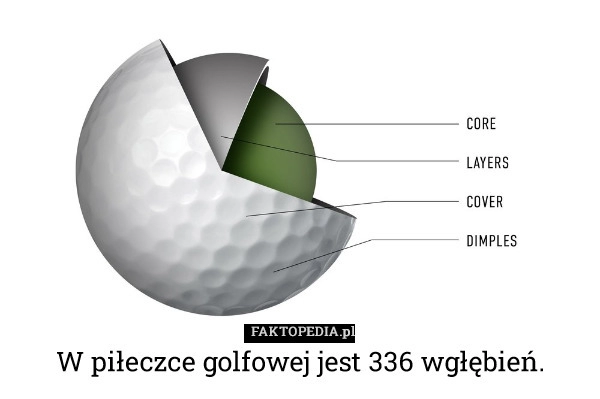 
    W piłeczce golfowej jest 336 wgłębień.