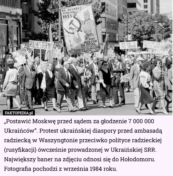 
    „Postawić Moskwę przed sądem za głodzenie 7 000 000 Ukraińców”. Protest...