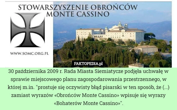 
    30 października 2009 r. Rada Miasta Siemiatycze podjęła uchwałę w sprawie