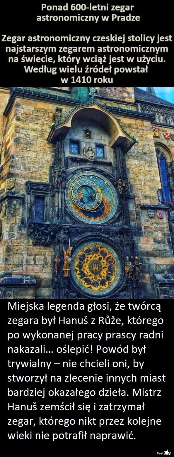 
    Zegar astronomiczny w Pradze i legenda o nim