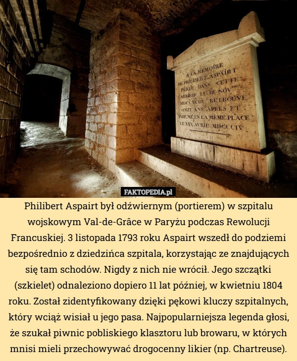 
    Philibert Aspairt był odźwiernym (portierem) w szpitalu wojskowym Val-de-Grâce