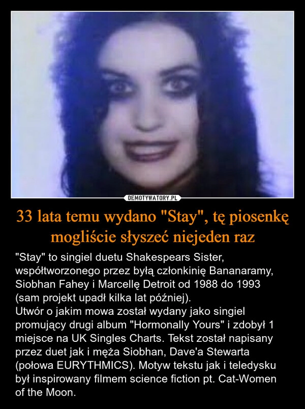 
    33 lata temu wydano "Stay", tę piosenkę mogliście słyszeć niejeden raz