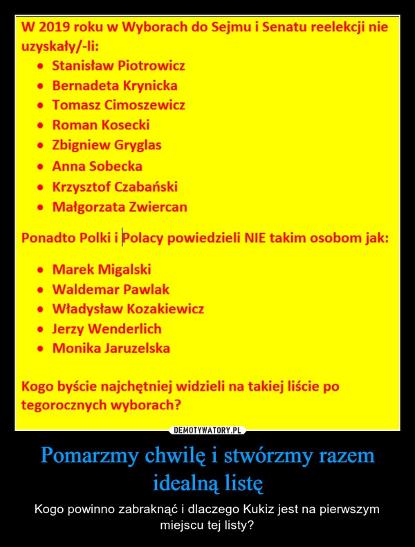 
    Pomarzmy chwilę i stwórzmy razem idealną listę