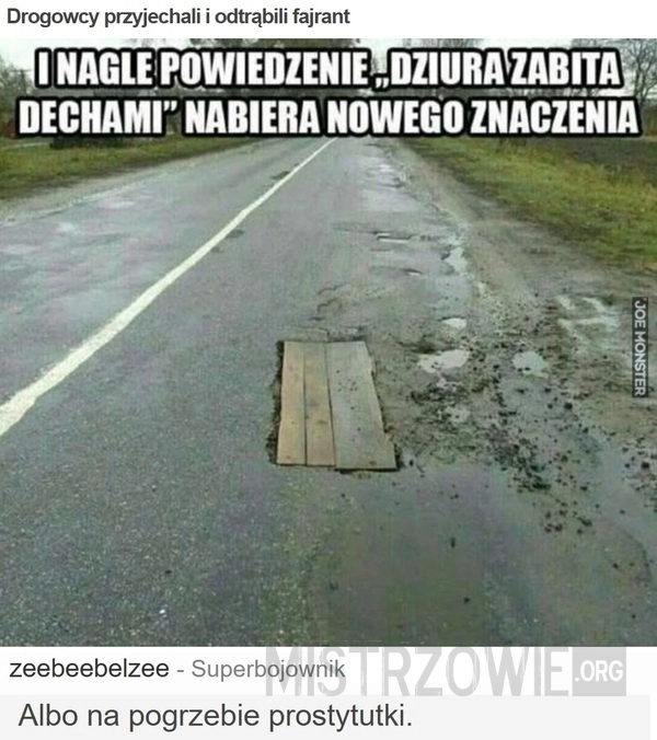 
    Drogowcy przyjechali i odtrąbili fajrant