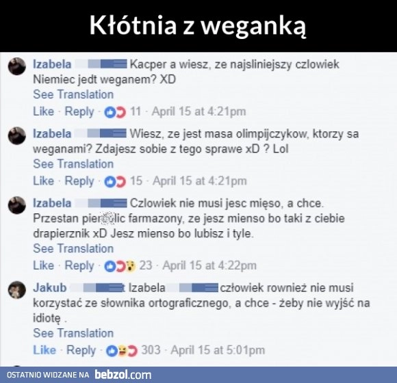 
    Kłótnia z weganką