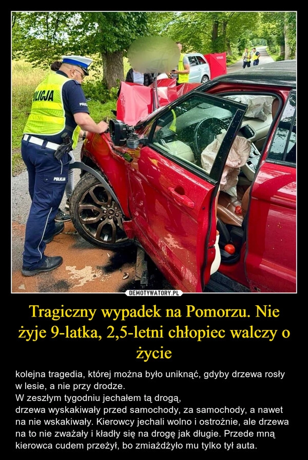 
    Tragiczny wypadek na Pomorzu. Nie żyje 9-latka, 2,5-letni chłopiec walczy o życie