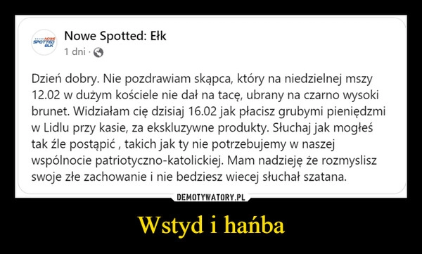 
    Wstyd i hańba