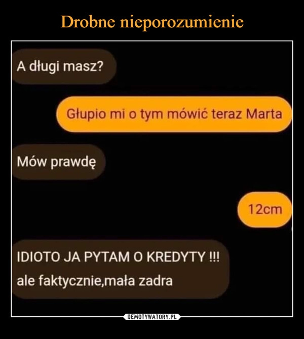 
    Drobne nieporozumienie