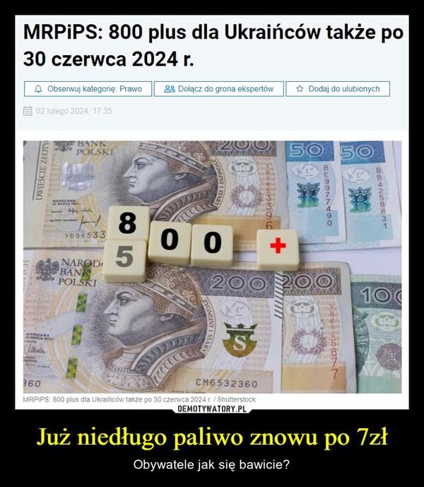 
    Już niedługo paliwo znowu po 7zł