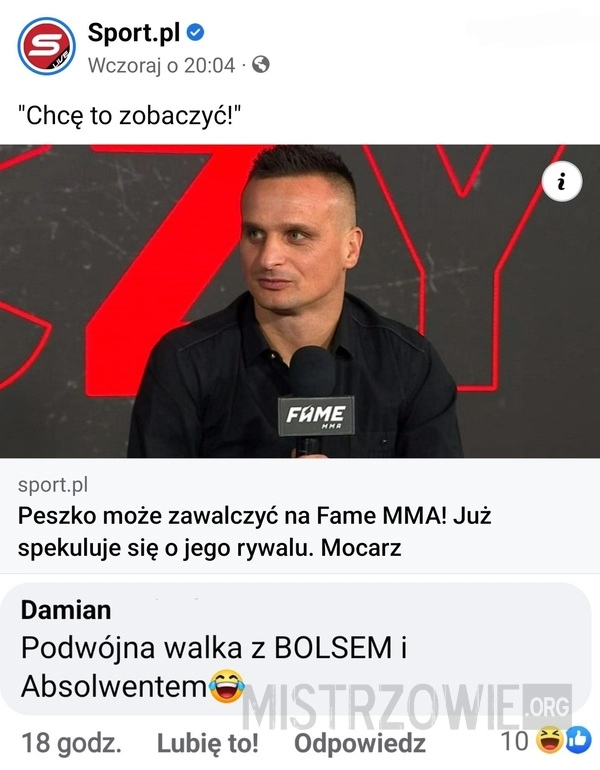 
    Peszko na Fame MMA