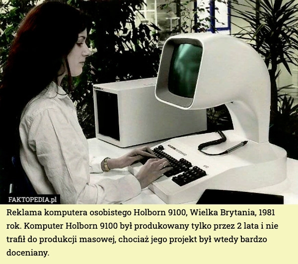 
    Reklama komputera osobistego Holborn 9100, Wielka Brytania, 1981 rok. Komputer