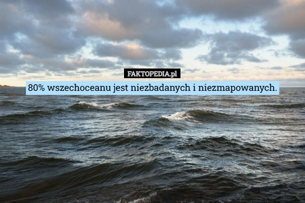 
    80% wszechoceanu jest niezbadanych i niezmapowanych.