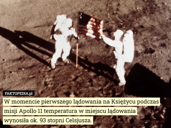 
    W momencie pierwszego lądowania na Księżycu podczas misji Apollo 11 temperatura...