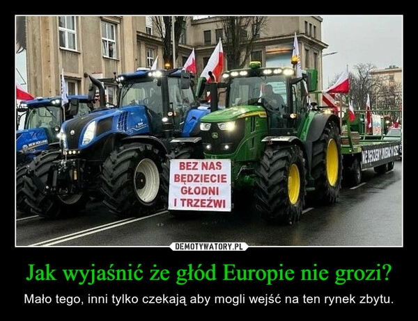 
    Jak wyjaśnić że głód Europie nie grozi?