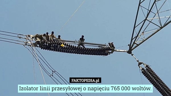 
    Izolator linii przesyłowej o napięciu 765 000 woltów.