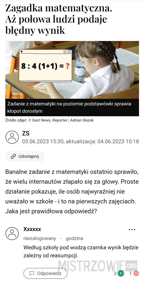 
    Zagadka matematyczna